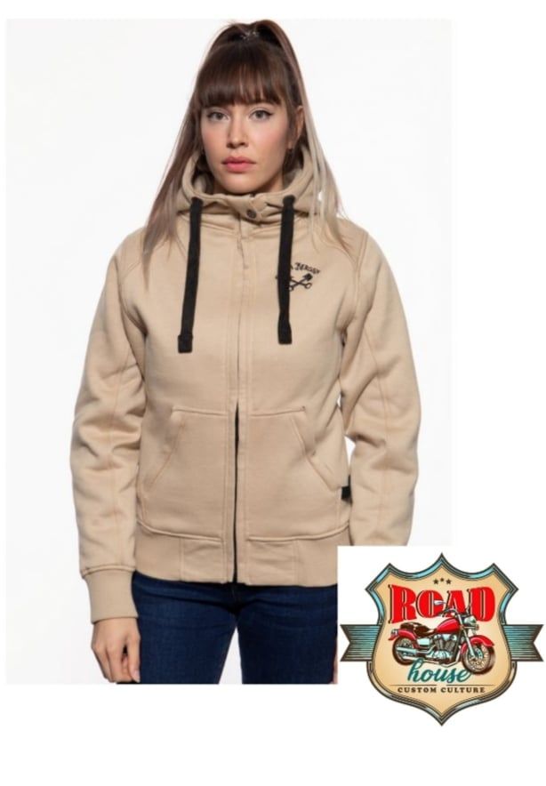 VESTE CAPUCHE QUEEN KEROSIN HEART BEIGE