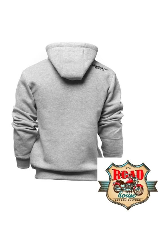 SWEAT À CAPUCHE BIKER WEST COAST CHOPPERS MOTORCYCLE GRIS