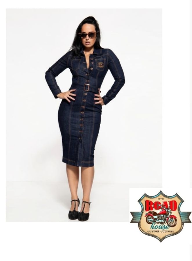 ROBE EN JEANS BRUT STYLE PIN UP QUEEN KEROSIN