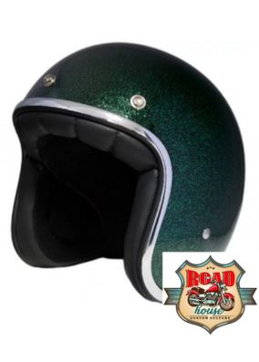 CASQUE STORMER DEMI JET PEARL VERT PAILLETTE