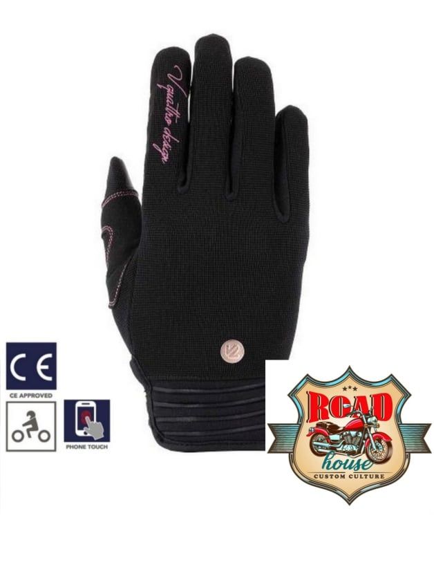 Paire de gants lady rider District 18 textile noirs homologués CE