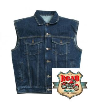 VESTE SANS MANCHES JEAN DENIM BLEU