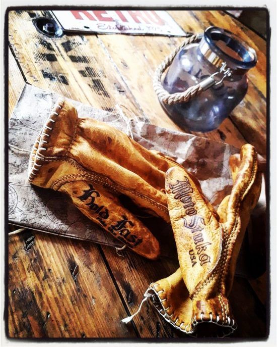 Gants cuir bronze 1936 Hold Fast Motostuka