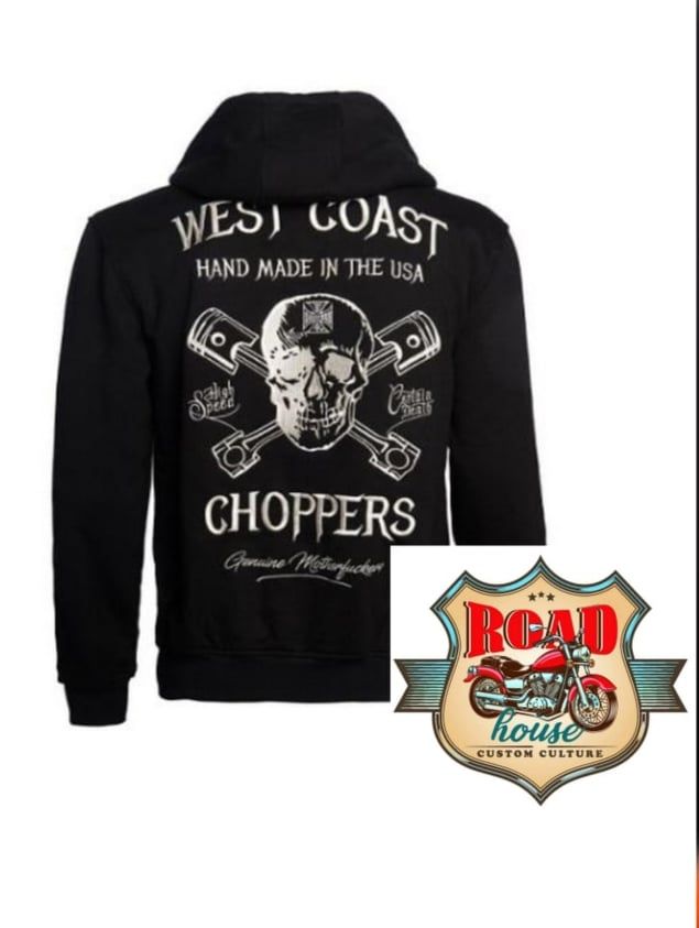 VESTE À CAPUCHE BIKER WEST COAST CHOPPERS NOIR 