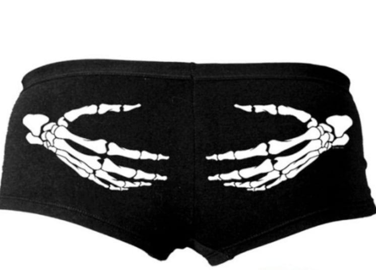 Shorty femme Biker Squelette mains