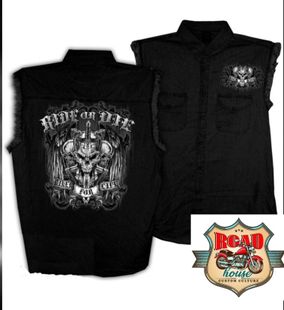Veste Chemise Jeans Biker Skull Ride or Die
