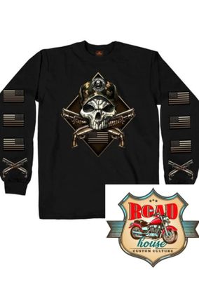 T-SHIRT POLO SWEAT SKULL MILITARY 2ND AMENDMENT