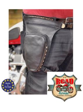 Sacoche de jambe cuir Route 66 - Pochette revolver bikers motos Trikes