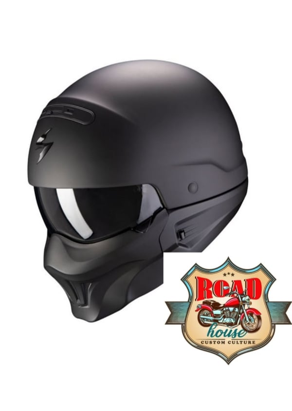 CASQUE SCORPION EXO-COMBAT EVO SOLID NOIR - MOTO CUSTOM