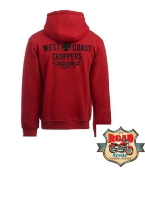 VESTE À CAPUCHE BIKER WEST COAST CHOPPERS MOTORCYCLE ROUGE