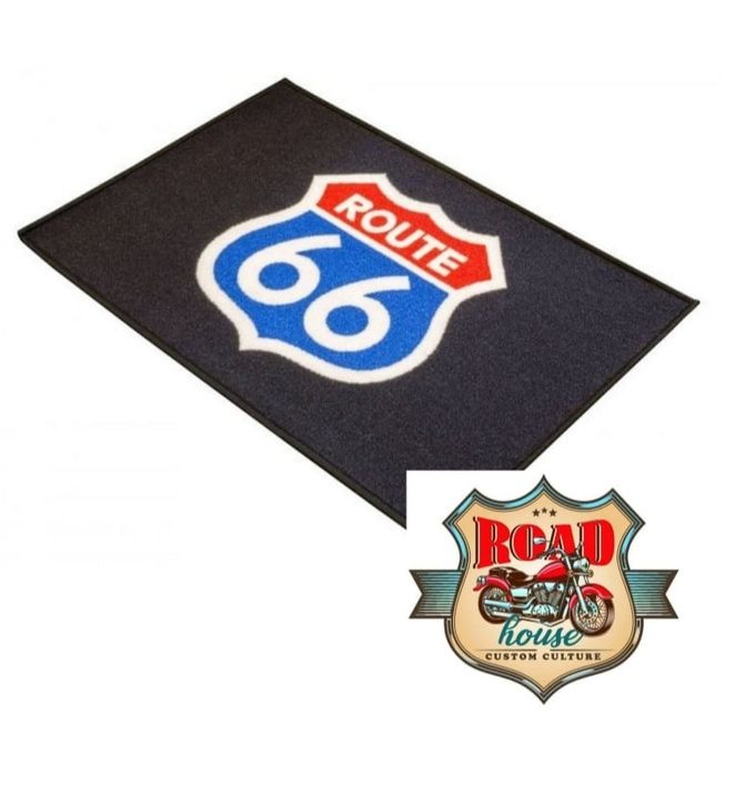 Tapis de Sol Paillasson Noir Logo Route 66 PF