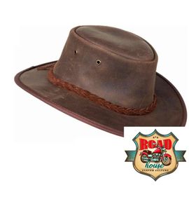Véritable chapeau Barmah Australien en cuir marron Hats.