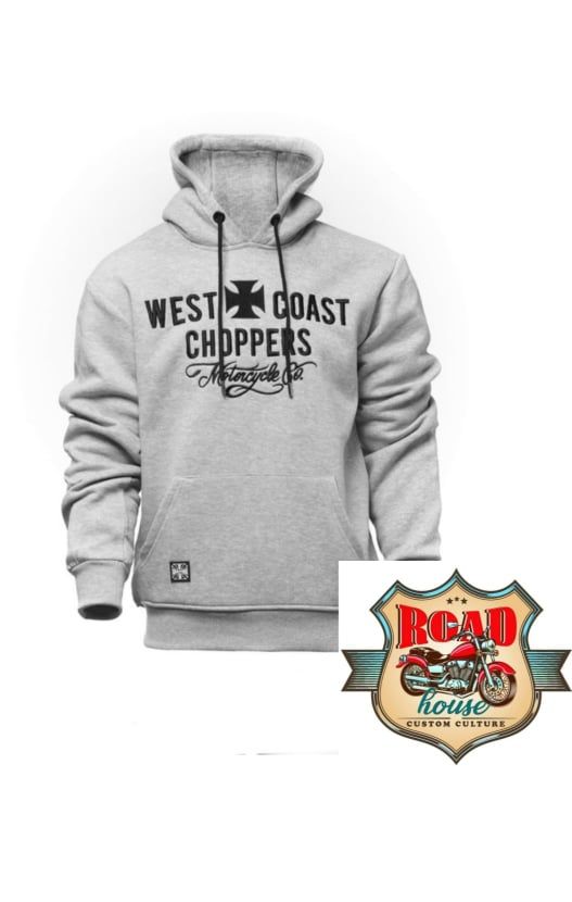 SWEAT À CAPUCHE BIKER WEST COAST CHOPPERS MOTORCYCLE GRIS