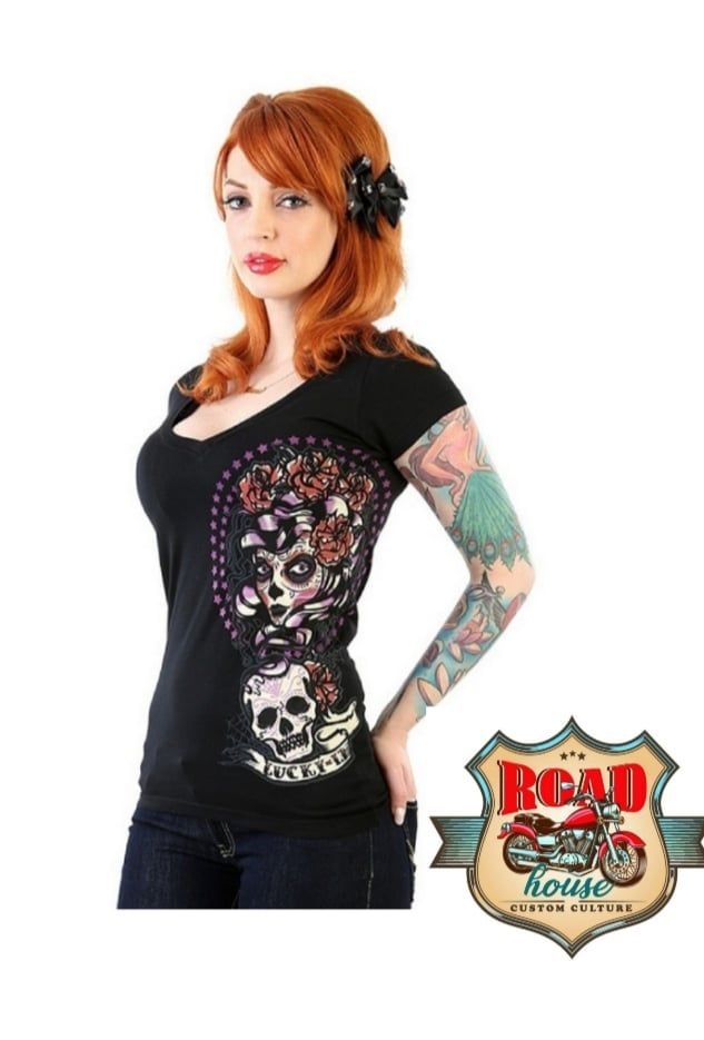 Tee-shirt Lady Lucky 13 Muerta & Skull