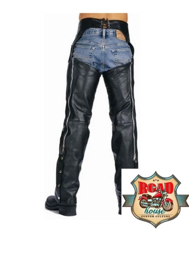 PAIRE DE CHAPS CUIR CONFORT HELLS-DESIGN MOTO CUSTOM