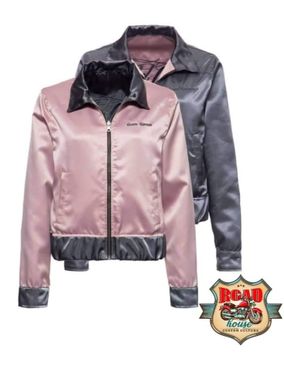 VESTE SATIN RÉVERSIBLE ROSE ET NOIR QUEEN KEROSIN "WILD ONE"