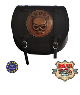 SACOCHE LATÉRALE CUIR UNIVERSELLE GAUCHE OU DROITE - SKULL