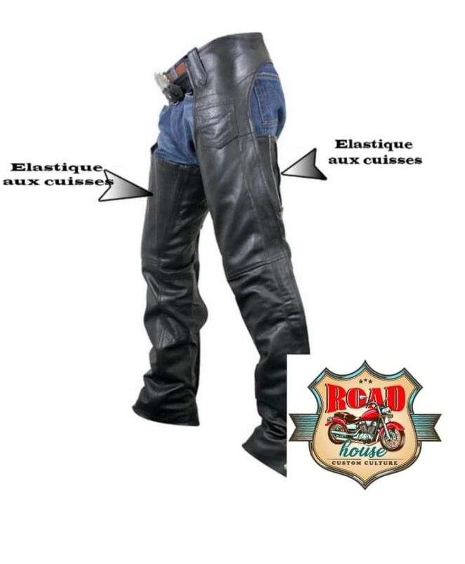 PAIRE DE CHAPS CUIR CONFORT HELLS-DESIGN MOTO CUSTOM