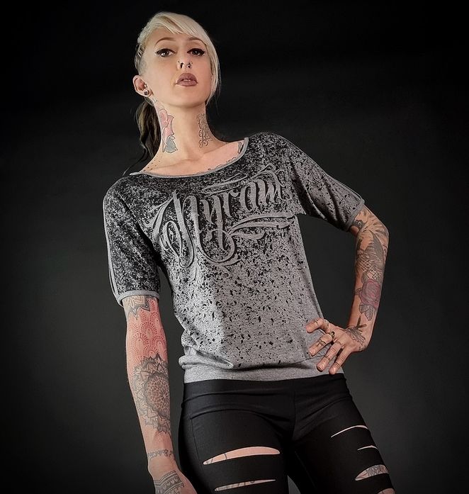 T-SHIRT FEMME GREY BLAZON hyraw