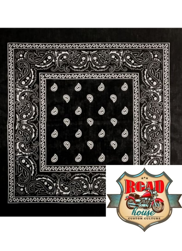 BANDANA FOULARD WESTERN BIKER NOIR