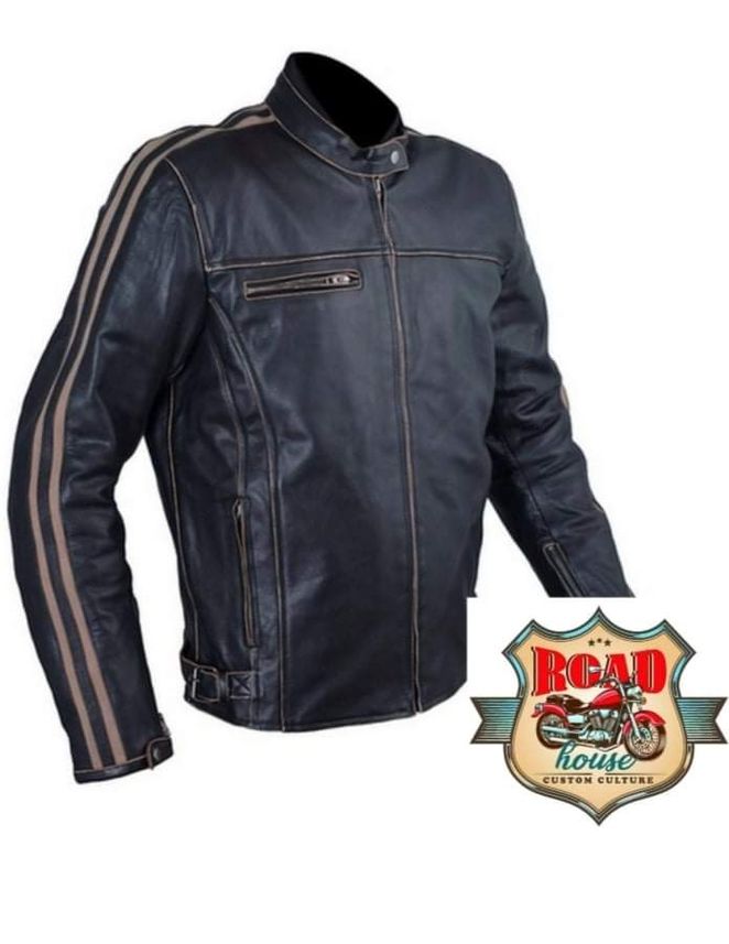 BLOUSON A-PRO SCRATCHER EN CUIR PROTECTIONS HOMOLOGUÉES CE