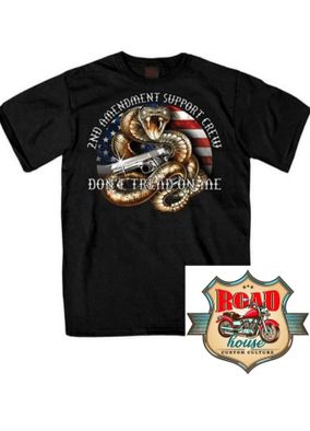 T-SHIRT BIKER 2ND AMENDMENT SUPPORT CREW SNAKE