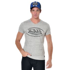 TEE SHIRT HOMME VON DUTCH COL V RON gris